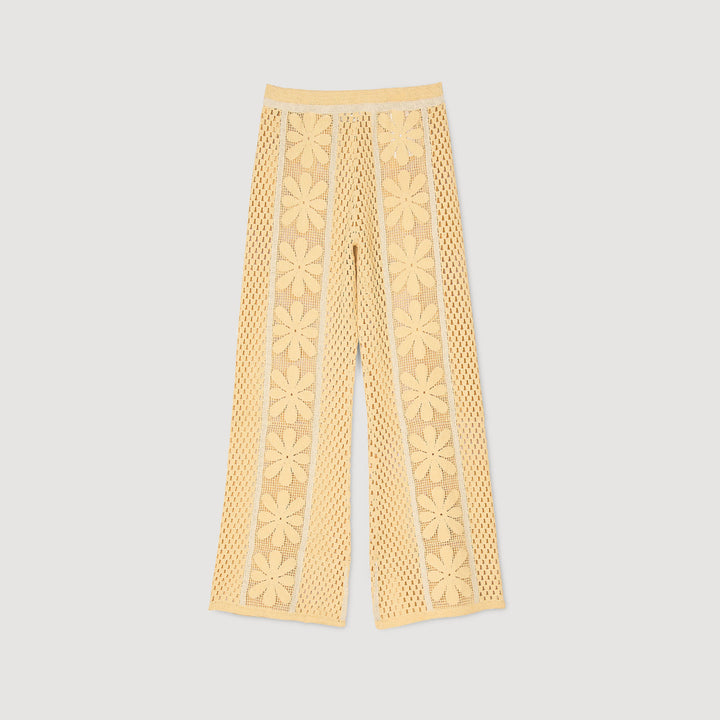 Pantalón recto de ganchillo