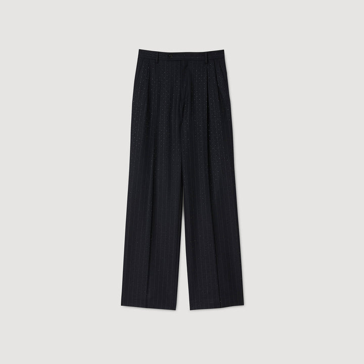 Pantalón a rayas con strass
