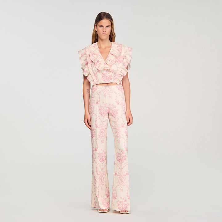 Pantalón con estampado floral