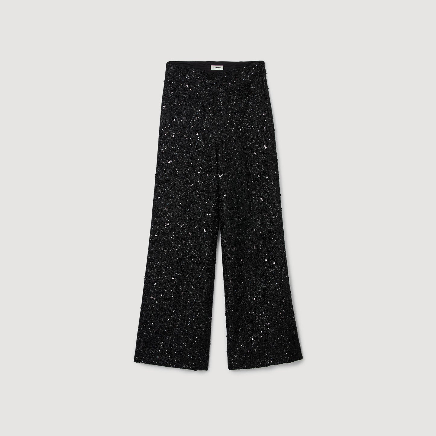 Pantalón de tweed con strass