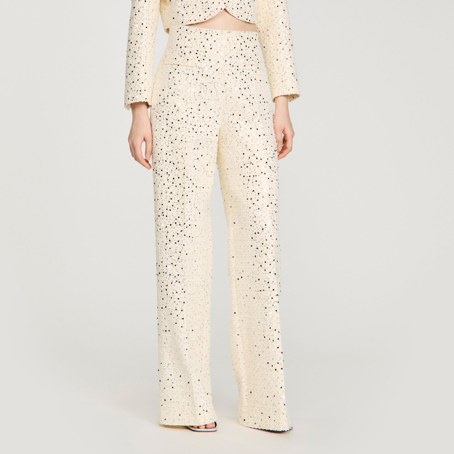 Pantalón recto de lentejuelas