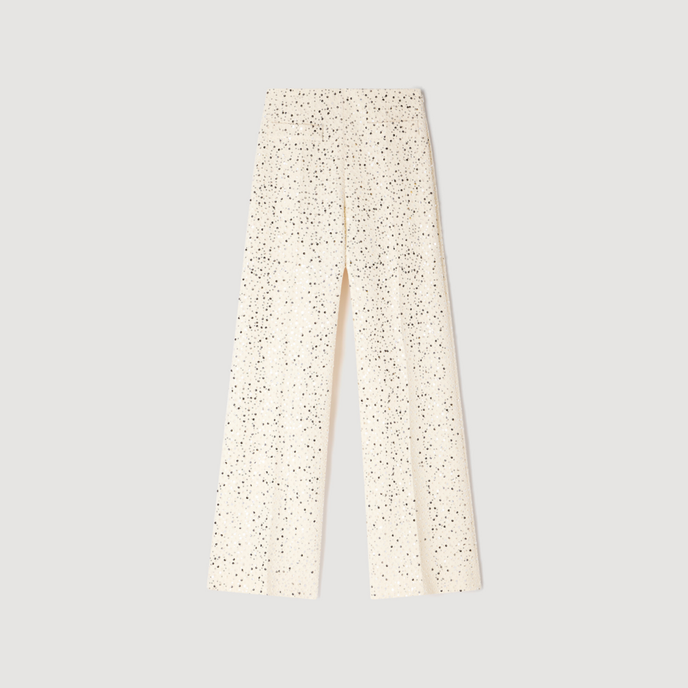 Pantalón recto de lentejuelas