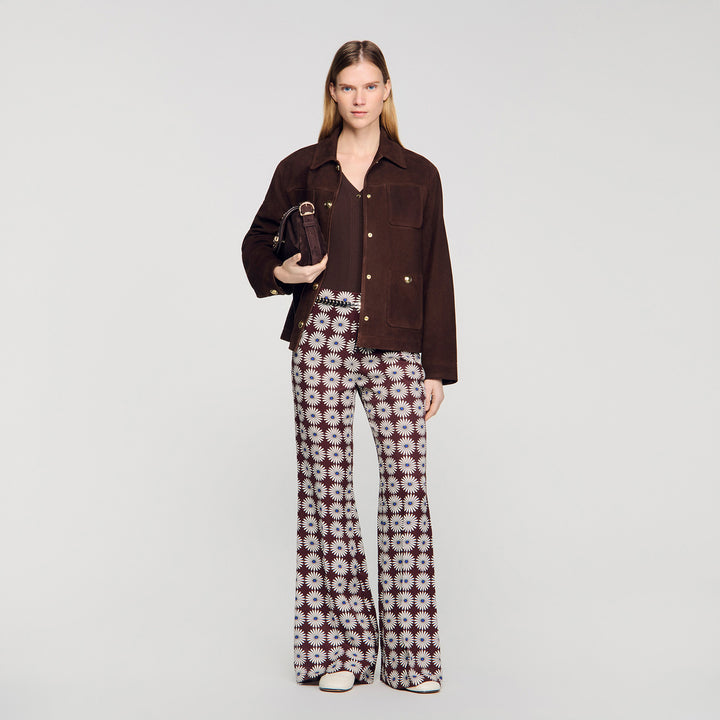 Pantalón fluido estampado floral