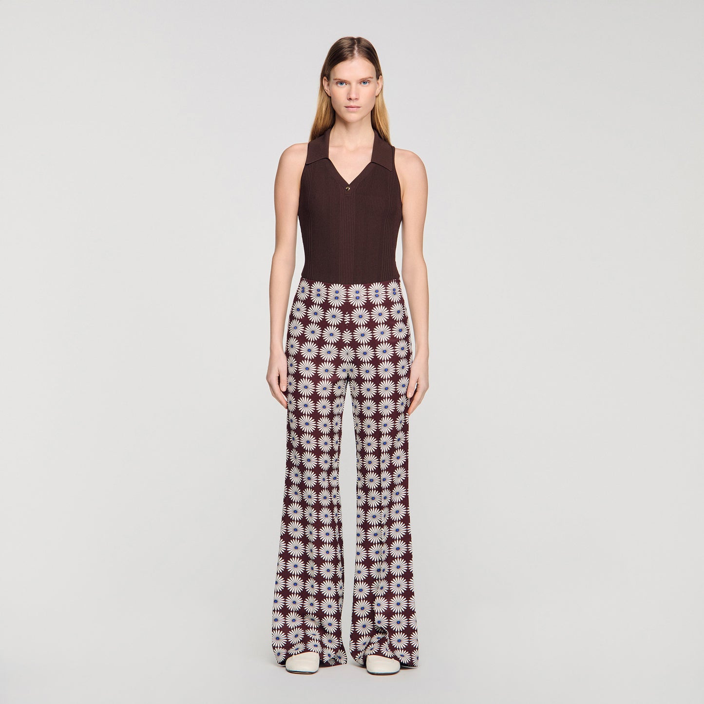 Pantalón fluido estampado floral