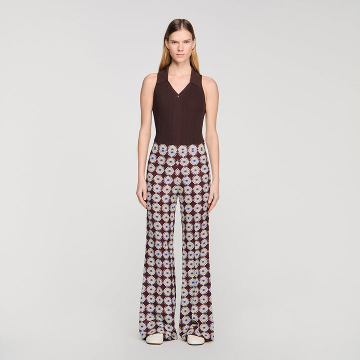 Pantalón fluido estampado floral