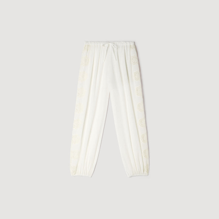 Pantalón ancho de crepé