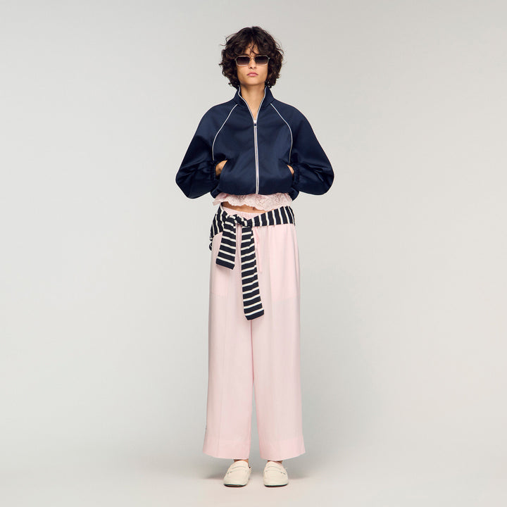 Pantalón ancho satinado