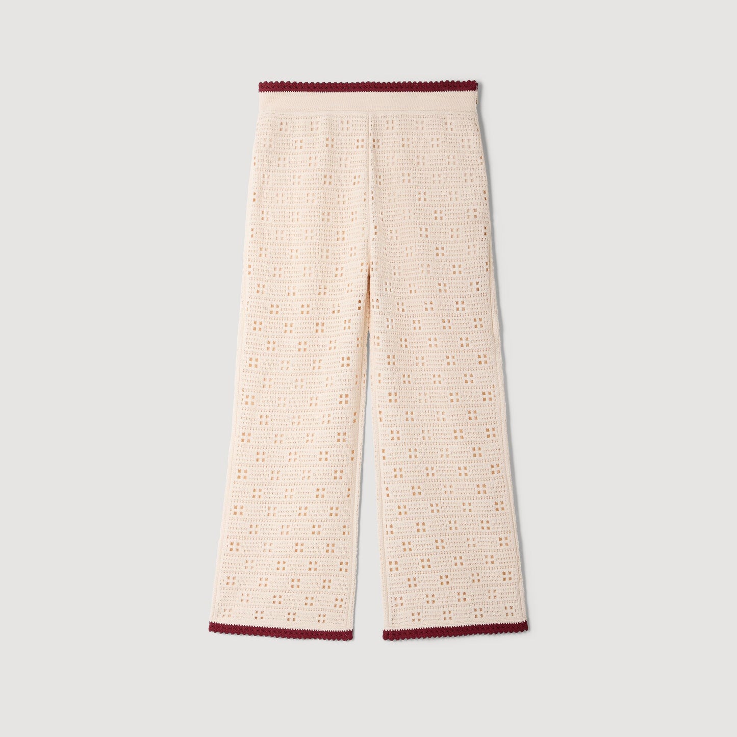 Pantalón de punto efecto ganchillo