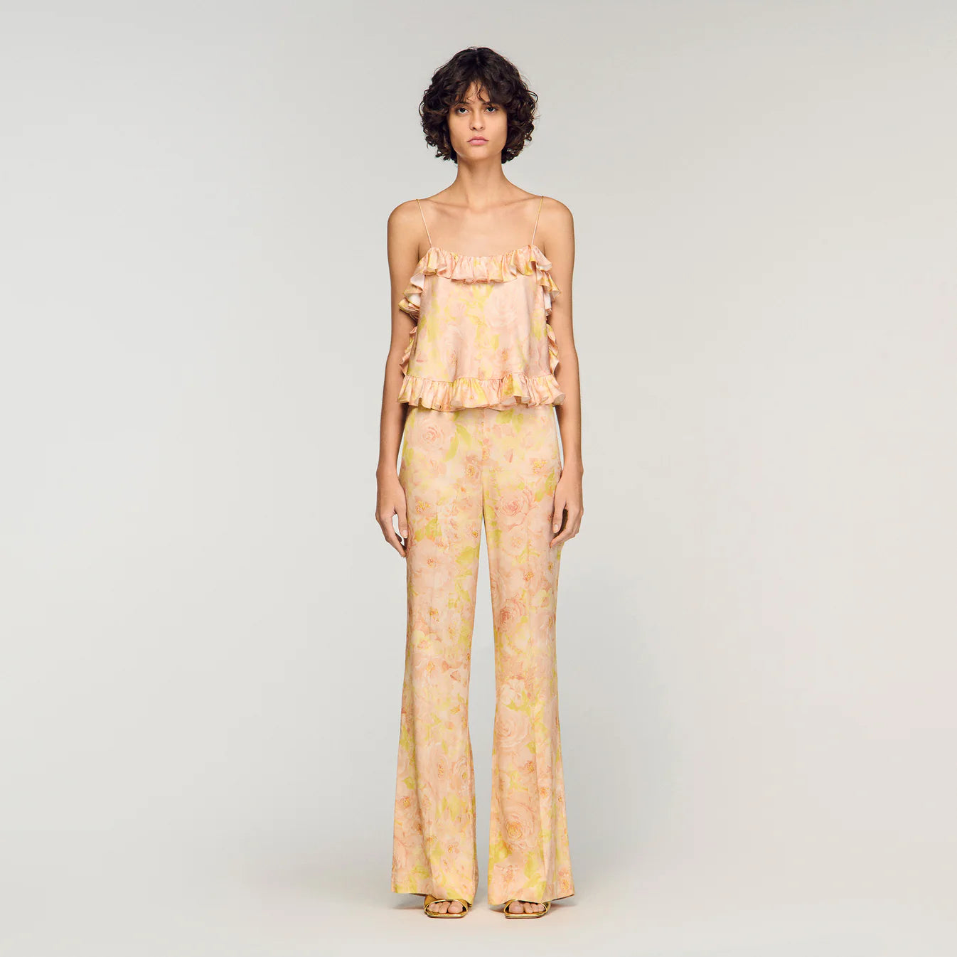 Pantalón fluido estampado floral