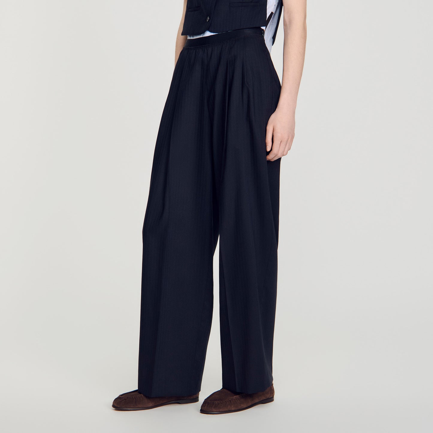 Pantalón de lana a rayas
