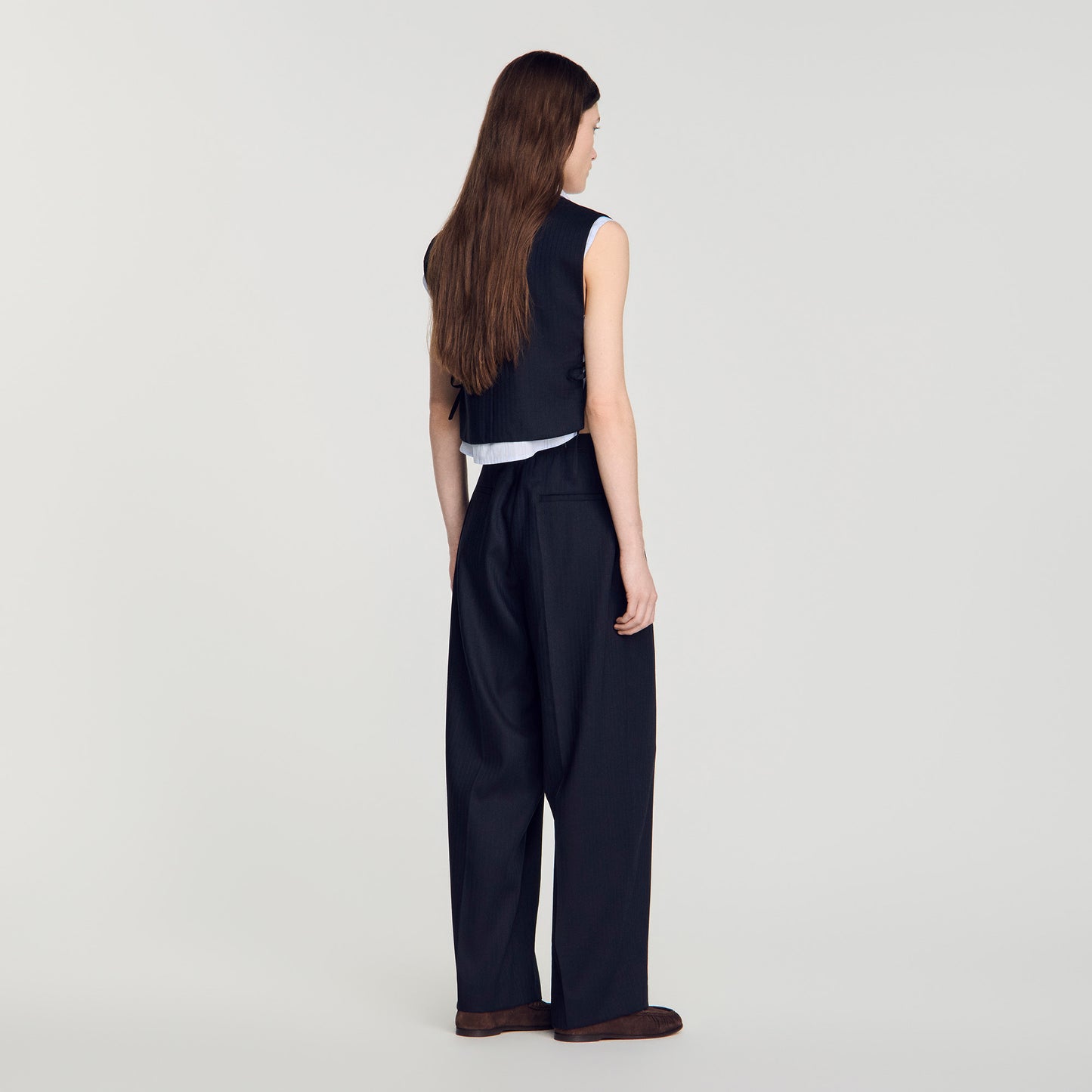 Pantalón de lana a rayas