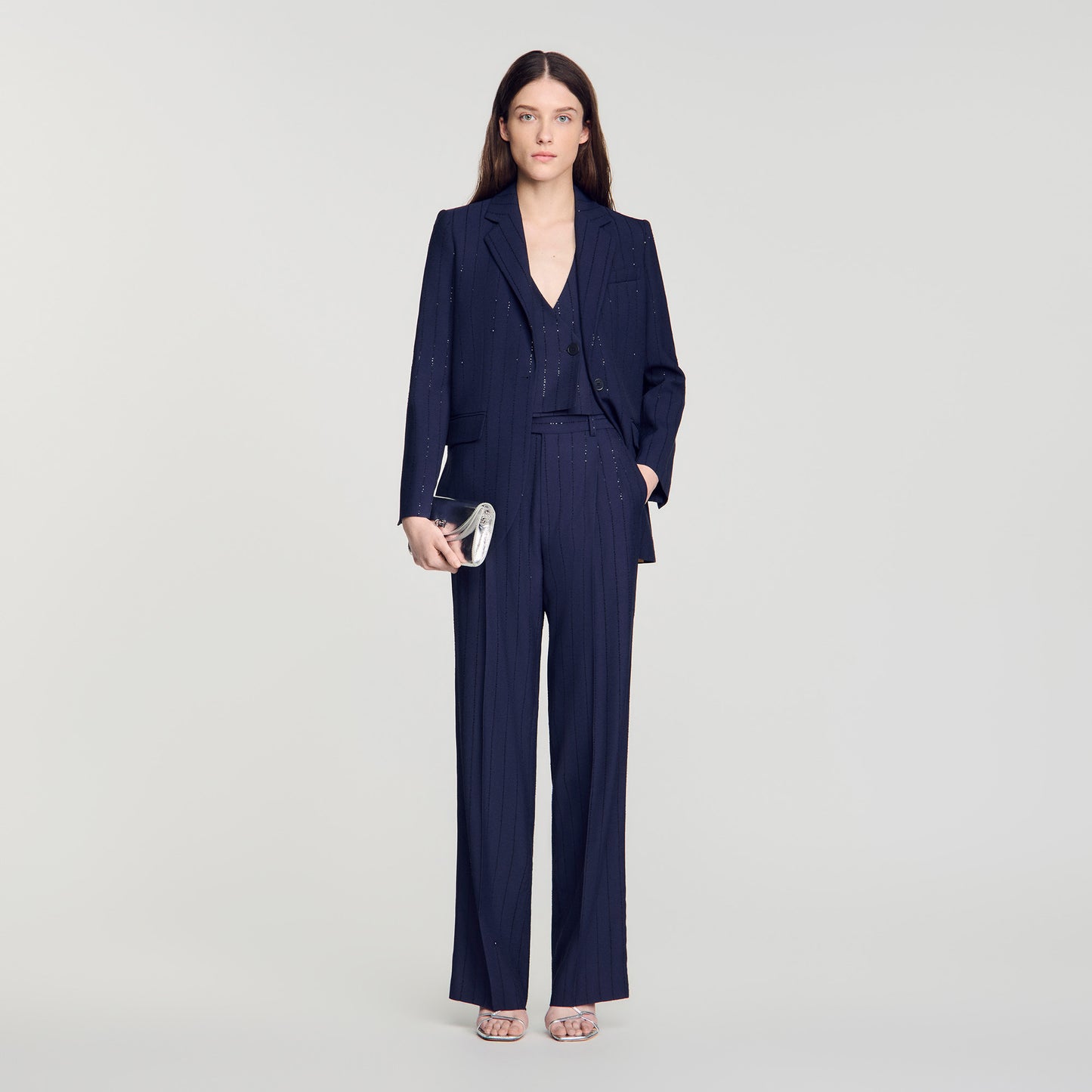 Pantalón a rayas con lentejuelas