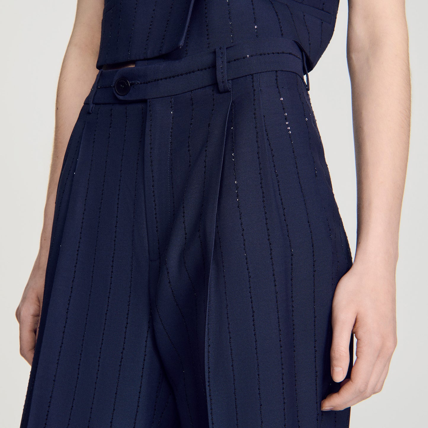 Pantalón a rayas con lentejuelas
