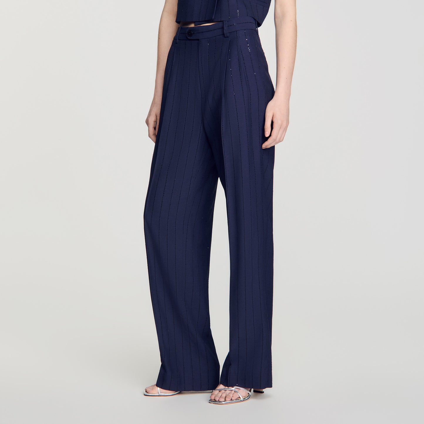 Pantalón a rayas con lentejuelas