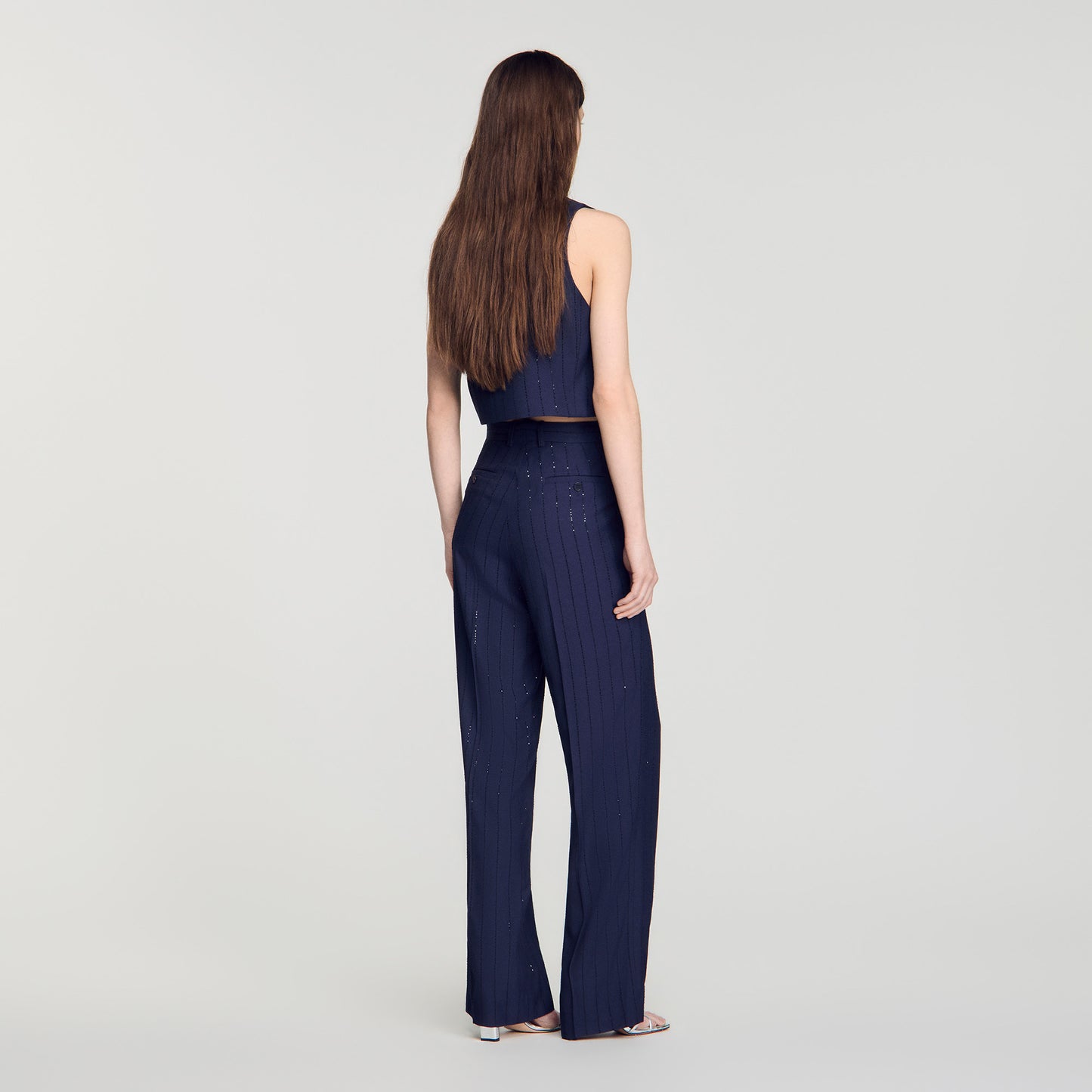 Pantalón a rayas con lentejuelas
