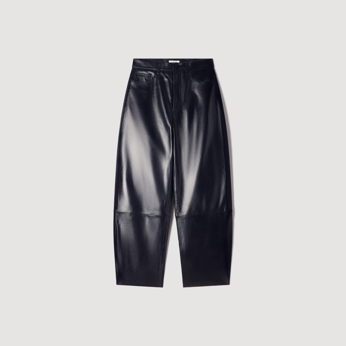 Pantalón barrel de piel
