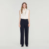 Pantalón bimaterial satinado