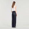 Pantalón bimaterial satinado