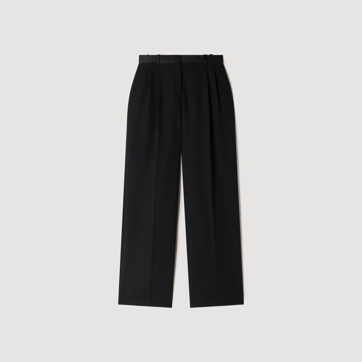 Pantalón bimaterial satinado
