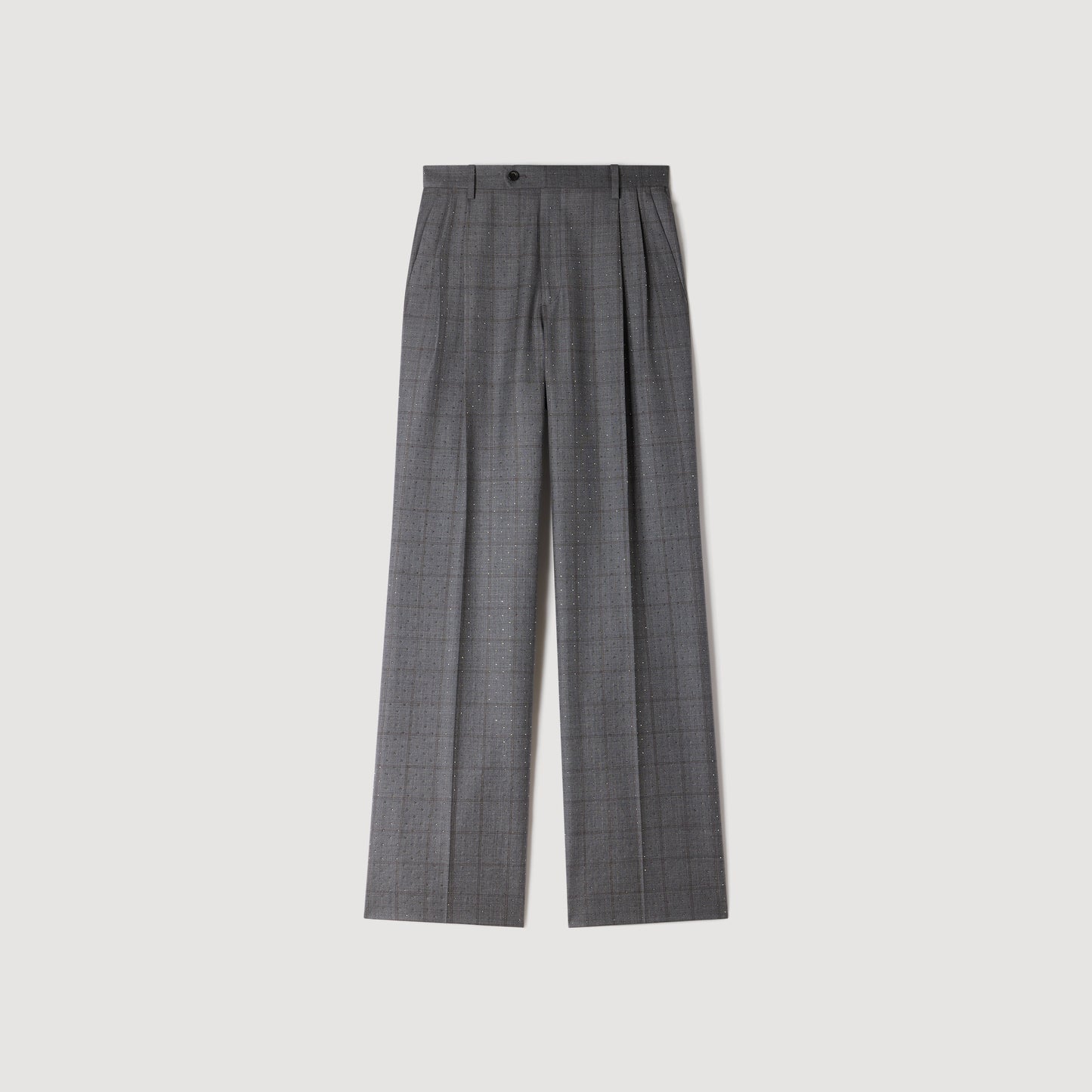 Pantalón a cuadros con strass