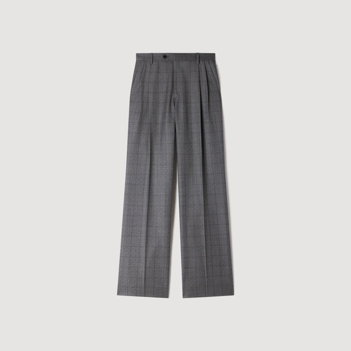 Pantalón a cuadros con strass