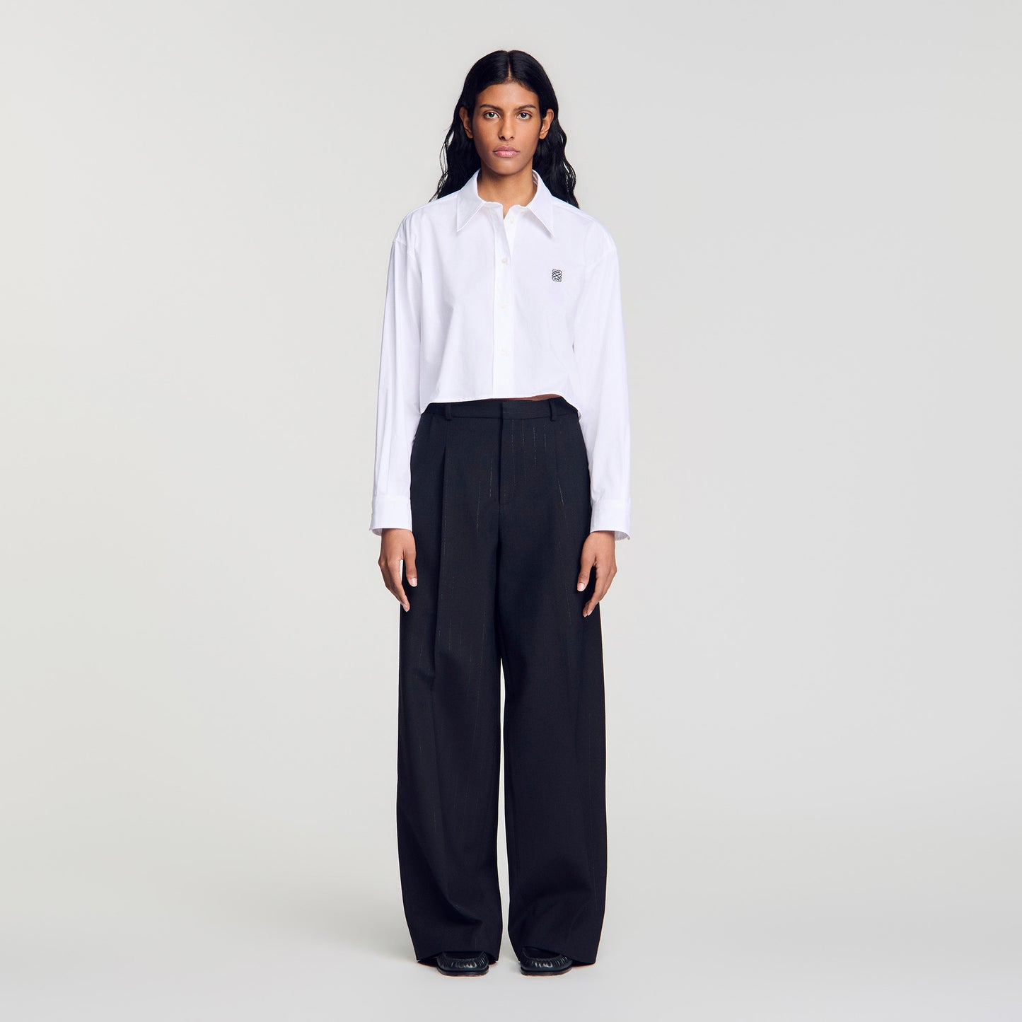 Pantalón ancho a rayas