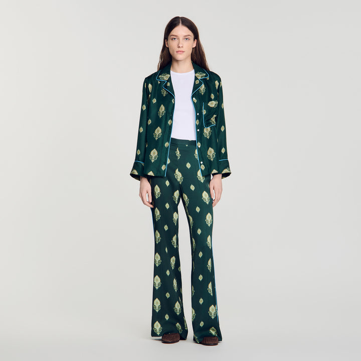 Pantalón fluido estampado Paisley