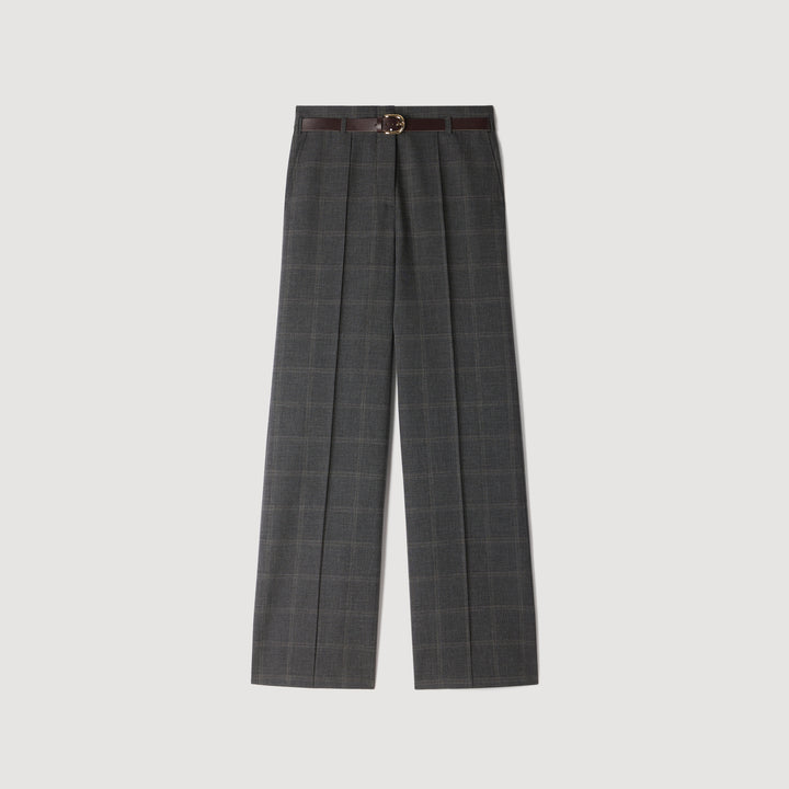 Pantalón recto a cuadros