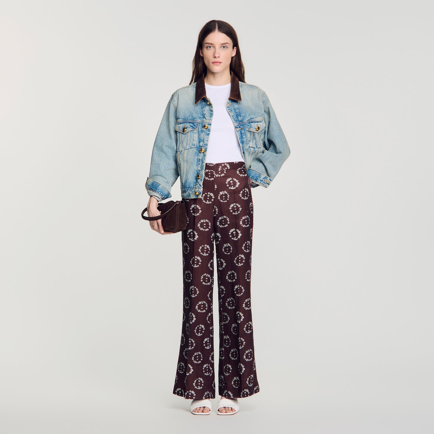 Pantalón fluido estampado floral