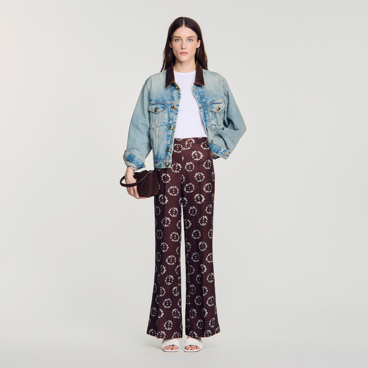 Pantalón fluido estampado floral