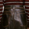 Pantalón de piel efecto envejecido