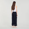 Pantalón ancho bordado con perlas y strass