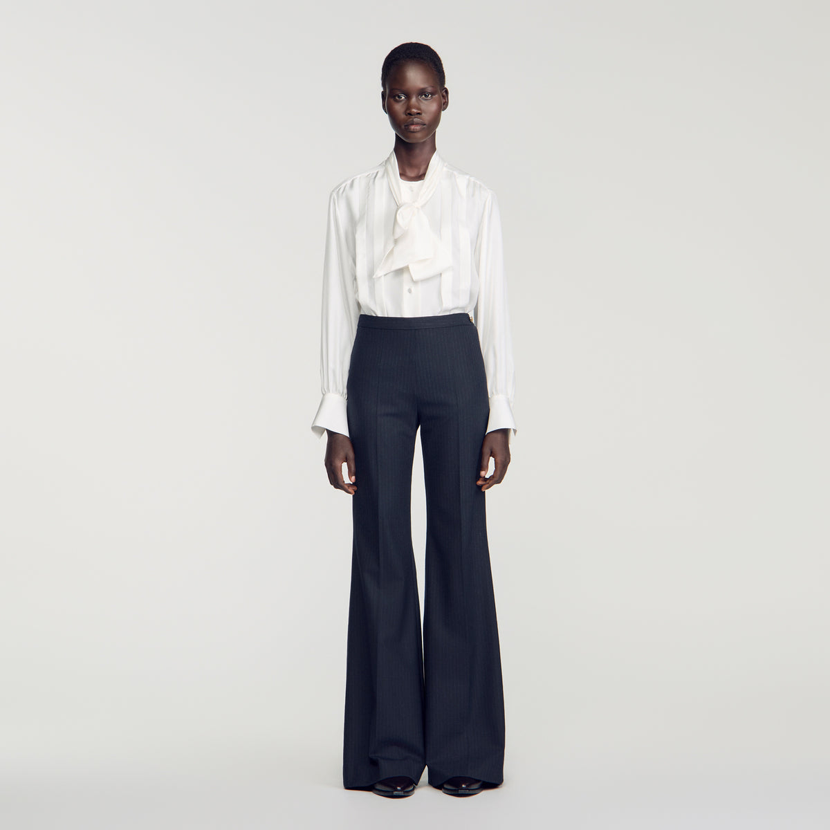 Pantalón de lana de rayas