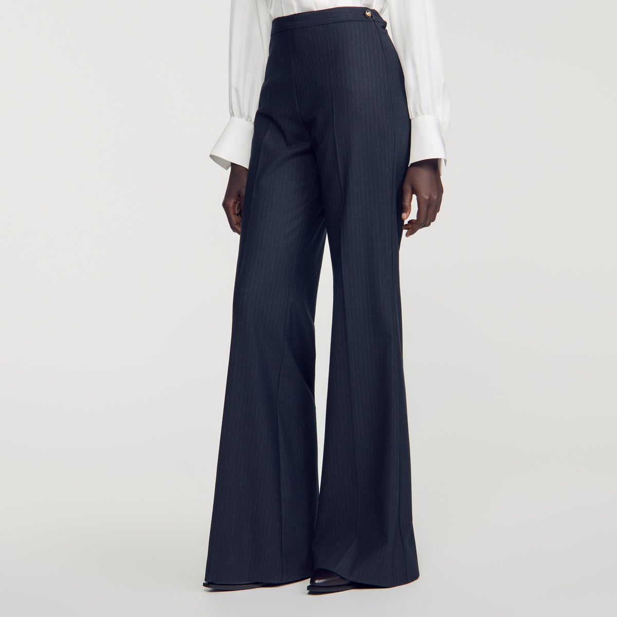 Pantalón de lana de rayas