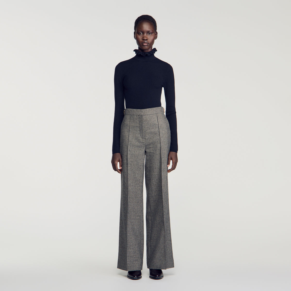 Pantalón de lana de pata de gallo
