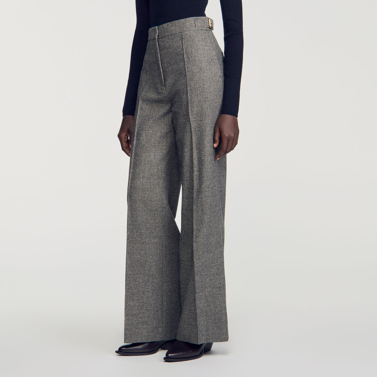 Pantalón de lana de pata de gallo