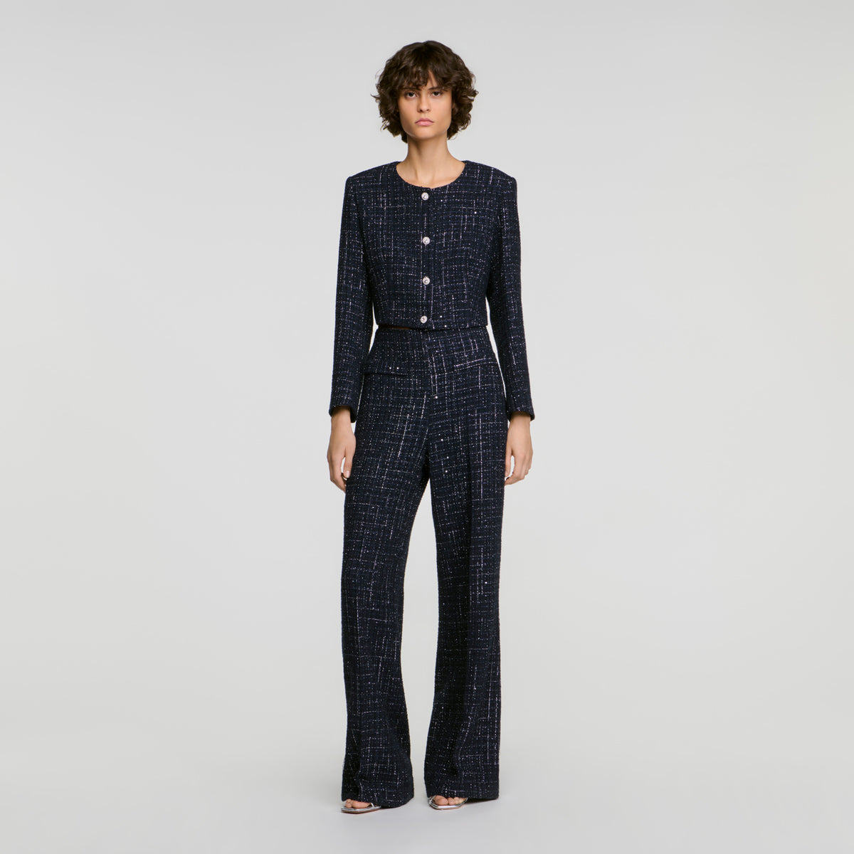 Pantalón de tweed de fantasía