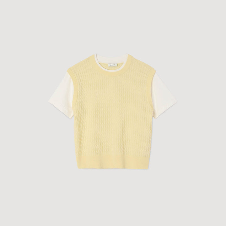 Jersey de punto de dos materiales