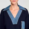 Jersey con detalles vaqueros