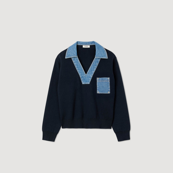 Jersey con detalles vaqueros