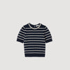 Jersey de rayas con cuello perlado