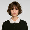 Jersey de cuello polo con perlas