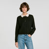 Jersey de cuello polo con perlas