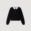Jersey de cuello polo con perlas