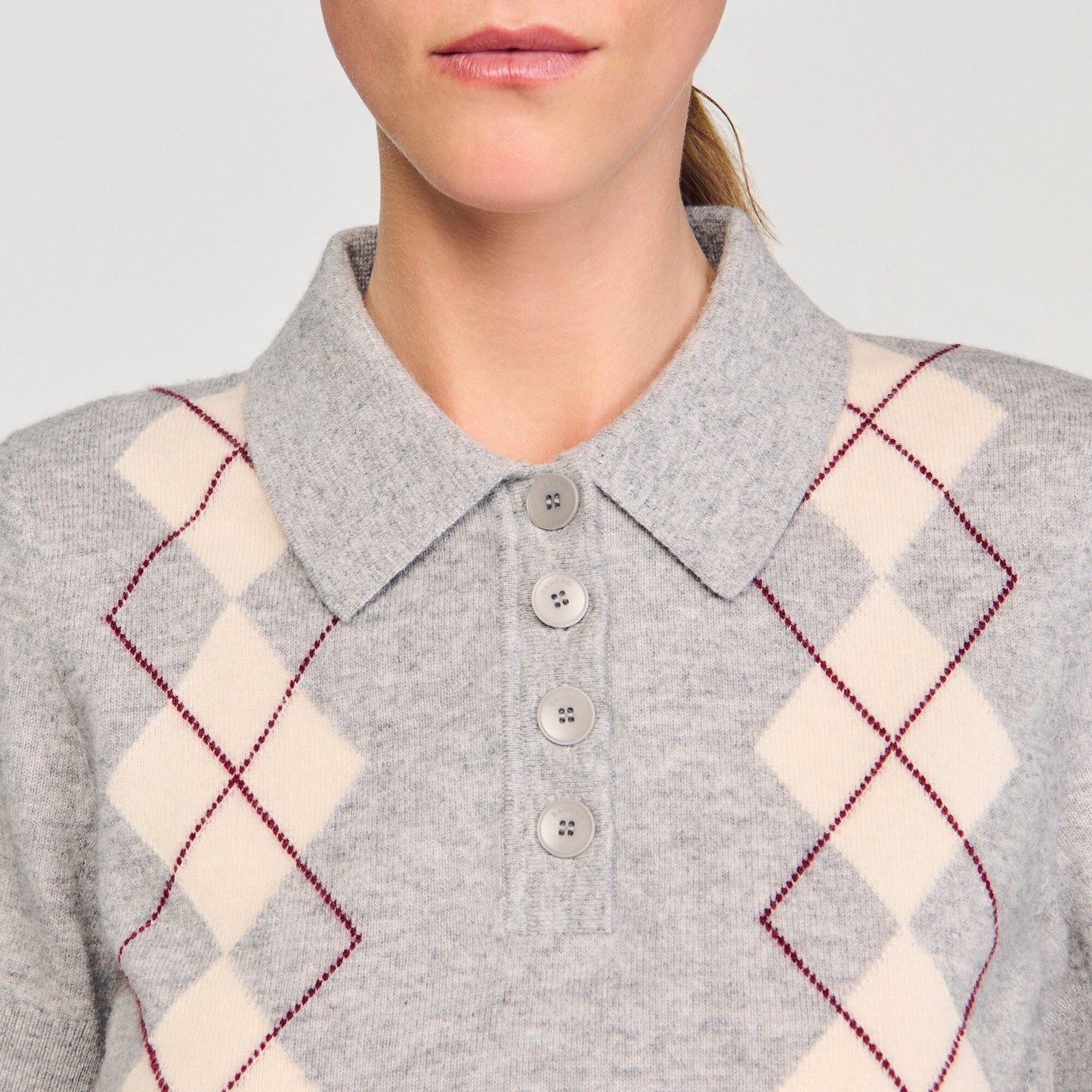 Jersey de rombos con cuello polo