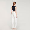 Top corto de punto bordado y strass
