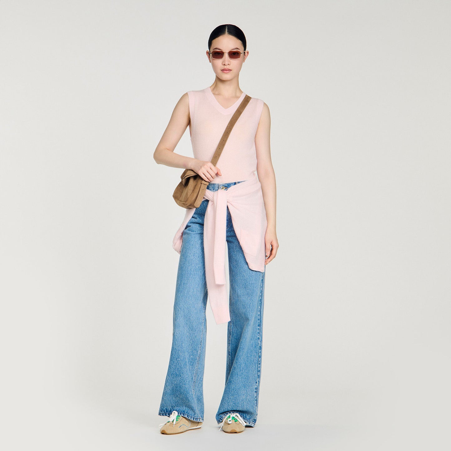 Jersey corto lana cachemira bordado