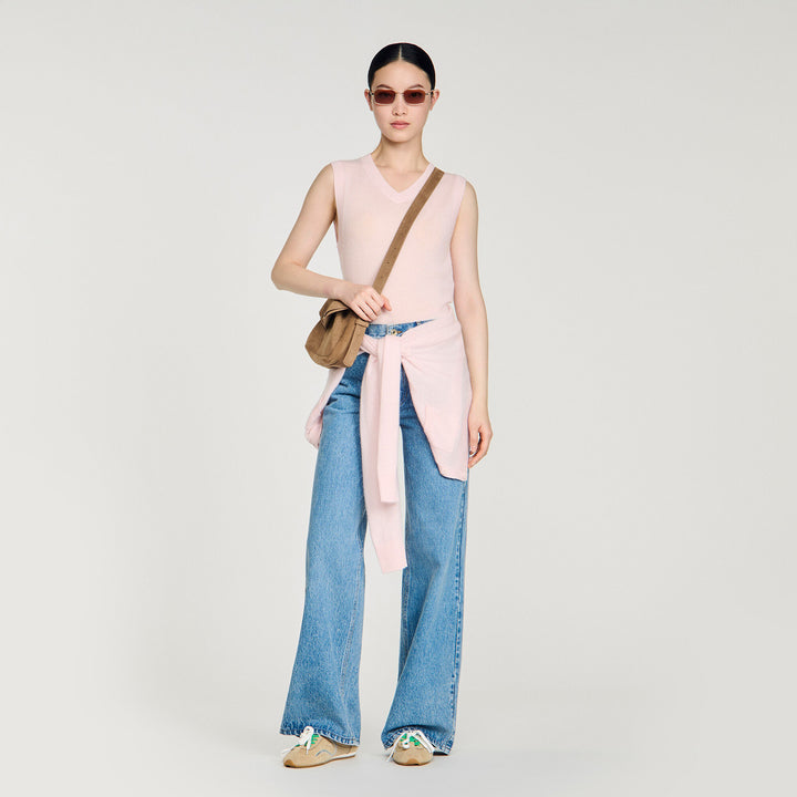 Jersey corto lana cachemira bordado