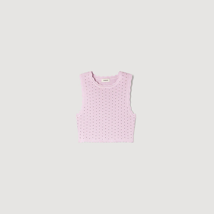 Jersey corto de punto con strass