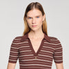 Jersey a rayas con cuello polo V
